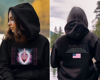 JESUS CHRIST KREUZ Hoodie Herz Sweatshirt 1 Korinther 13: 4-7 Pullover Jesus Sweatshirt Christian Sweatshirt Jesus liebt dich Sweatshirt