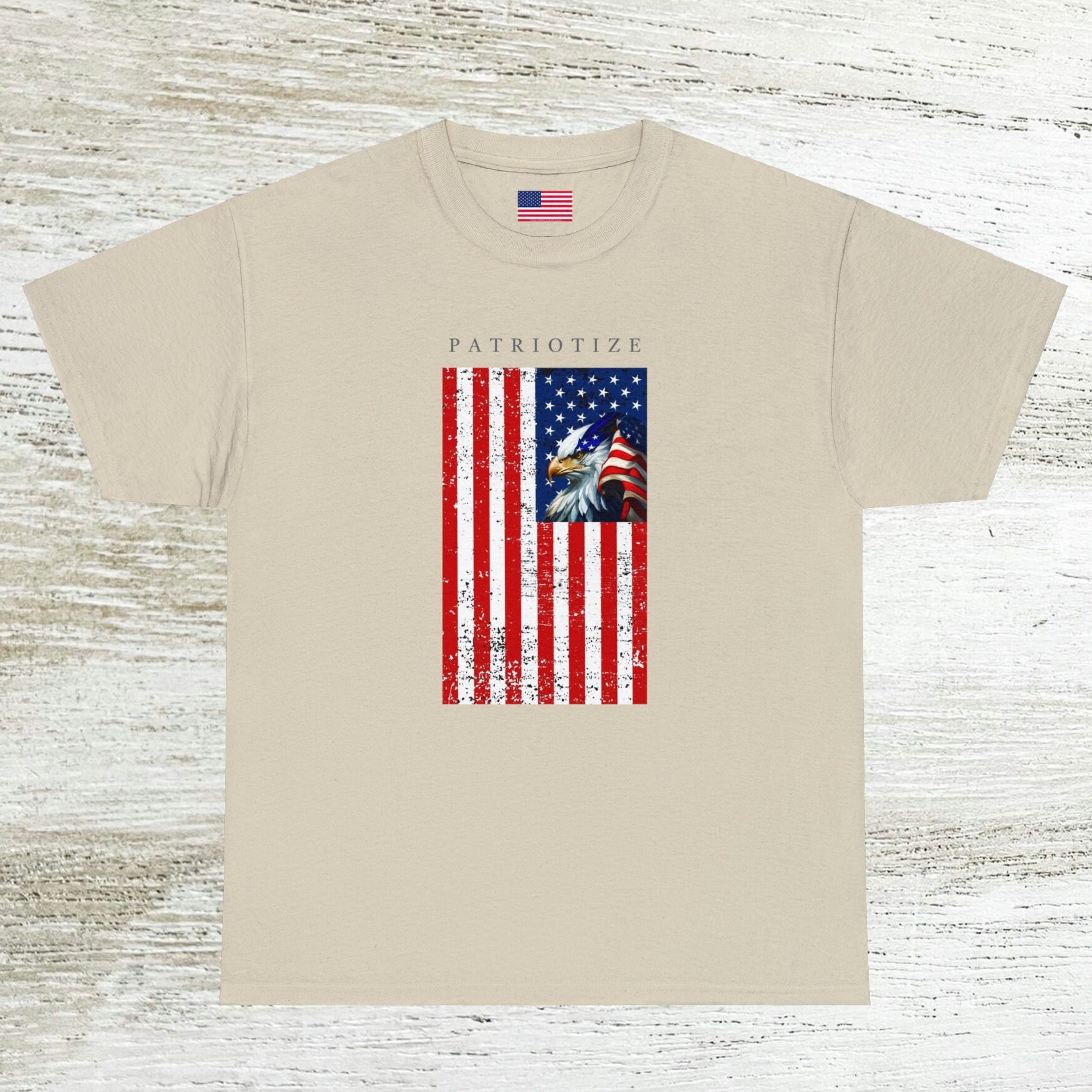 T-shirt Homme Drapeau USA Patriotique - 100% Coton - Armée Américaine, étoiles
