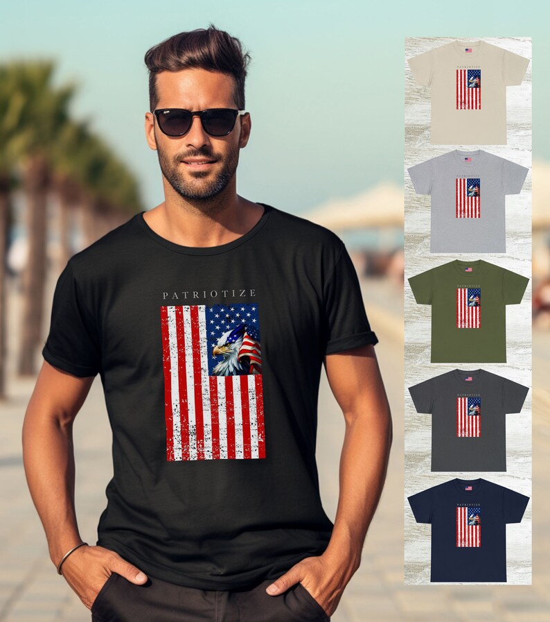 PATRIOTIC USA TSHIRT Men's American Flag T Shirt for Him Tshirt Freedom