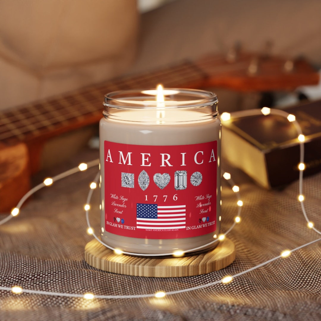 AMERICAN FLAG CANDLE Candle Patriotic Candle Usa Fresh Candle Calming