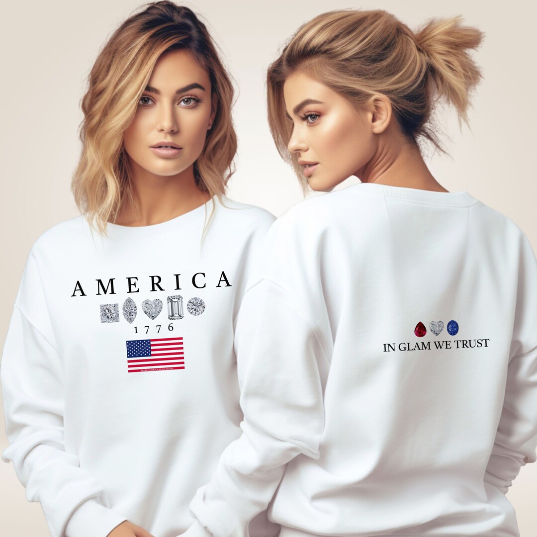 AMERICAN FLAG 1776 SWEATSHIRT Womens Patriot Sweatshirt Usa Sweater ...