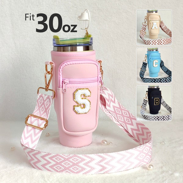 30oz Stanley Cup Strap Pouch Personalized Stanley Carrier Holder Custom Stanley Cup Accessories Bag Tumbler Water Bottle Case Accessory 30Oz