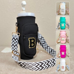 Custom Stanley Cup Strap Pouch Personalized 40oz Stanley Bag Stanley Cup Accessories Carrier Case Quencher Tumbler Water Bottle Bag Holder