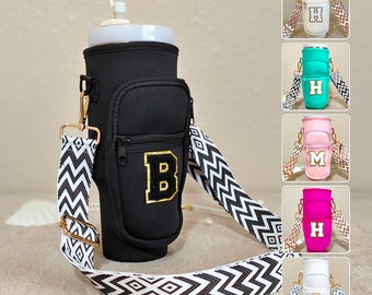 Custom Stanley Cup Strap Pouch Personalized 40oz Stanley Bag Stanley Cup Accessories Carrier Case Quencher Tumbler Water Bottle Bag Holder