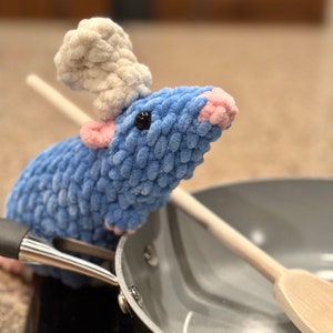 Rat Chef Crochet Plush Stuffed Amigurumi Toy