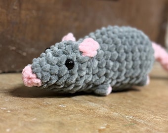 Crochet Rat Plush Stuffed Amigurumi Toy