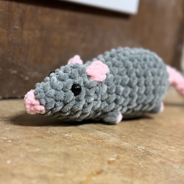 Crochet Rat Plush Stuffed Amigurumi Toy