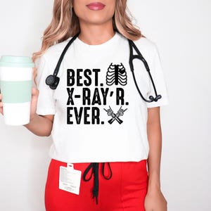 Beste uniseks T-shirt X-Ray Tech Ever | Grappig shirt radiologie, medisch humorcadeau voor röntgentechnici, zorgprofessionals