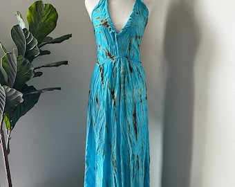 Tie Dye Maxi Dress: Backless Boho Sundress