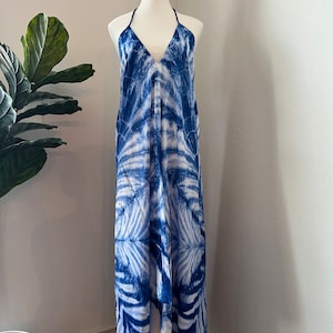 Vestido largo tie dye, vestido largo bohemio, vestido de verano, vestido de playa, vestido largo tie dye bohemio, vestido largo tie dye sin espalda, vestido de verano