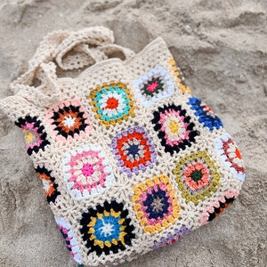 Crochet bag , beach bag , knitted tote bag , handmade bag , cute bag