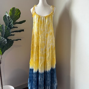 Vestido largo con efecto tie dye, vestido largo bohemio, vestido de verano, vestido de playa, vestido largo bohemio con efecto tie dye, vestido de verano, regalo para ella, vestido de vacaciones, vestido hippie