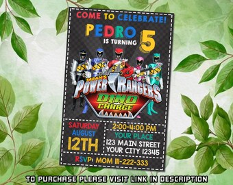 Personalize Power Rangers Birthday Invitation, Power Rangers Invitation, Animated Invitation