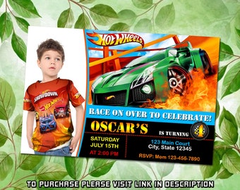 Editable Hot Cars Birthday Invitation , Wheels Birthday Invitation , Race Cars Invitation, Monster truck birthday invitation