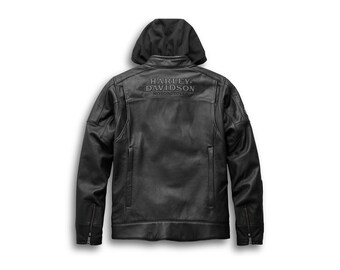 Blouson de motard Harley Davidson 3-1 à bras oscillant pour homme Blouson en cuir de vachette véritable Blouson de course moto