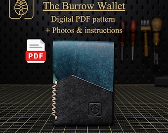 Leather Wallet Pattern PDF, DIY Minimalist Card Holder Template (A4 & Letter), EDC Leathercraft Template