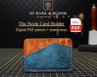 Leather Wallet Pattern PDF, DIY Minimalist Card Holder Template (A4 & Letter), EDC Leathercraft Template