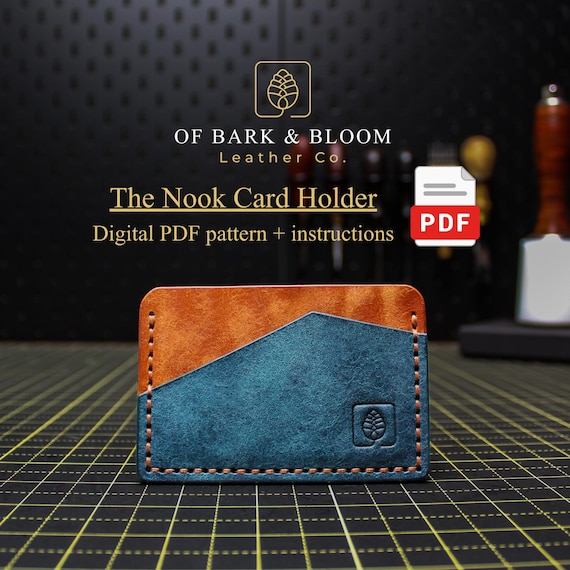 Leather Wallet Pattern PDF, DIY Minimalist Card Holder Template (A4 & Letter), EDC Leathercraft Template
