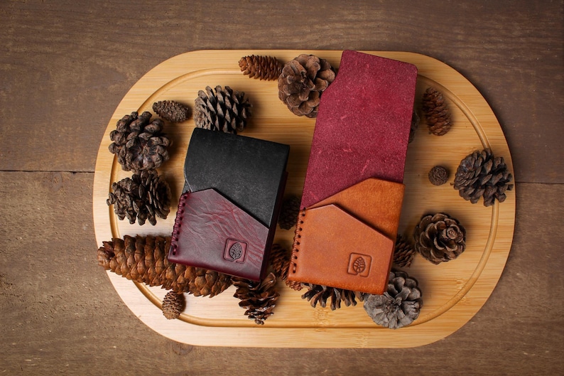 Slim minimalist card holder wallet, front pocket wallet, high quality full-grain Italian leather, veg-tanned, handmade and hand stitched image 8