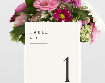 Números de mesa clásicos - 5 x 7 - Boda - Mesa - Descarga instantánea