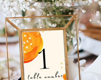 Números de mesa Clementine - 5 x 7 - Boda - Mesa - Descarga instantánea