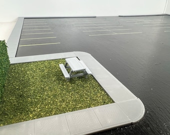 HO Scale Park Bench printed in silver in set of 3