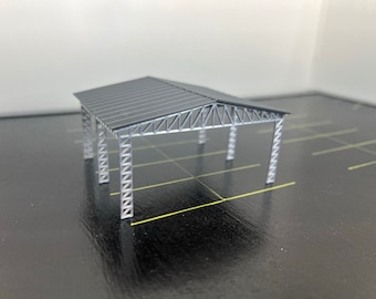 Overdekt gebouw op schaal HO voor treinlay-out.