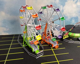 HO Scale Eli 12 Seat Ferris Wheel (green or orange)