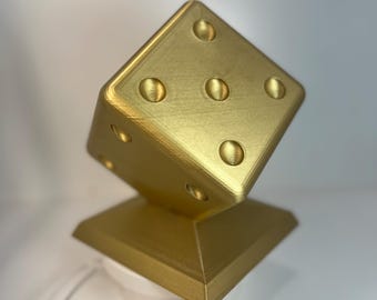 Kunststuk dobbelsteentrofee: goud/zilver mangrotdecor
