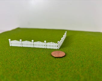 Ho scale White Picket fence 3 pieces. Residential short fence.