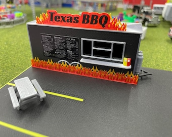 HO Food Anhänger für Modelleisenbahn Layouts und Dioramen Texas BBQ
