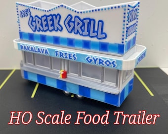 HO Imbis Anhänger für Modelleisenbahn und Dioramen, griechischer Grill Anhänger