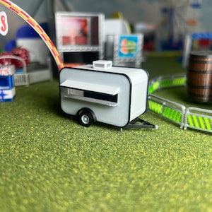 HO scale food trailer kit in color.