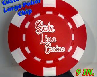Large Poker Chip Art: Custom Casino Room Decor (9-Inch)
