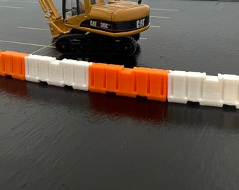 Verkeersbarrière op schaal HO voor bouwplaats in kleur in set van 4.