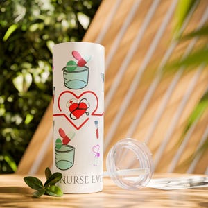 Nurse Skinny Tumbler with Straw, 20oz