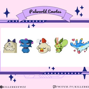 Palworld Twitch Emotes, Palworld Emotes, Depresso, Chikipi, Sweepa, Lifmunk, Celeray Emotes, Discord Palworld Emotes