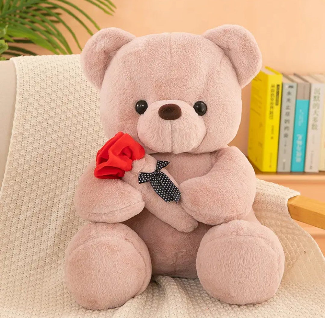 25 CM Valentine's Day Roses Teddy Bear Animal Plush Toys for Girls