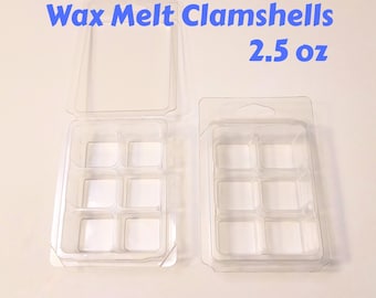 6-Cavity Wax Melt Clamshells – 2.5 oz Clear Plastic | Pack of 10 or 20