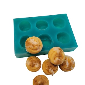 Mini Cinnamon Roll Silicone Mold with 6 cavities | Wax Melt Mold | Soap Mold | Resin Mold | Handmade