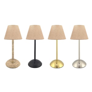 Lámparas de mesa inalámbricas: bases recargables en negro, dorado, plateado y NUEVO Seagrass / Base de lámpara intercambiable (pantalla no incluida)