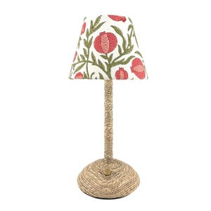 The Pomegranate Handcrafted Indian Block Print Lamp Shade for Cordless Lamps | Fits Zafferano Poldina & Generic Bases | Mughal Garden Decor