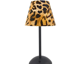 Leopard Lamp Shade for Cordless Lamps | Fits Poldina & Generic Bases | Animal Print