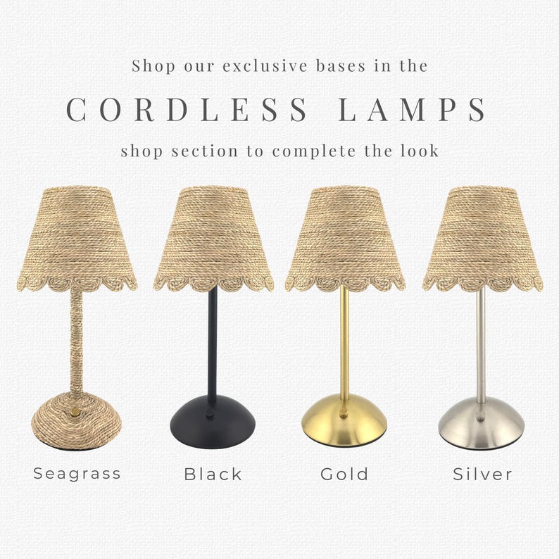 LolaBoschDesign Scalloped Seagrass Lamp Shade - Thumbnail 4