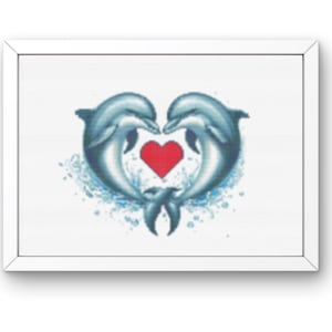 Dolphins Cross Stitch Pattern Digital Download