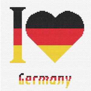 Love Germany Flag In Heart ShapePDF Digital Download