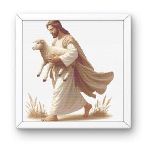 Jesus the Good Shepherd Cross Stitch Pattern
