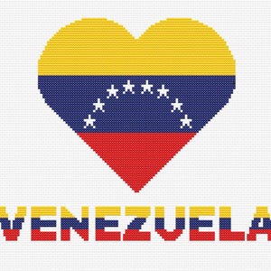 Cross Stitch Pattern Flag of Venezuela Digital Download