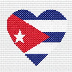 May include: A heart-shaped design featuring the Cuban flag. The flag is red, white, and blue with a white star in the red triangle.