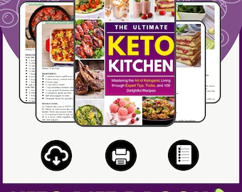 Guía definitiva del libro electrónico de recetas Keto: planes de alimentación bajos en carbohidratos y ricos en grasas, libro de cocina digital para una alimentación saludable, regalo perfecto para personas que hacen dieta